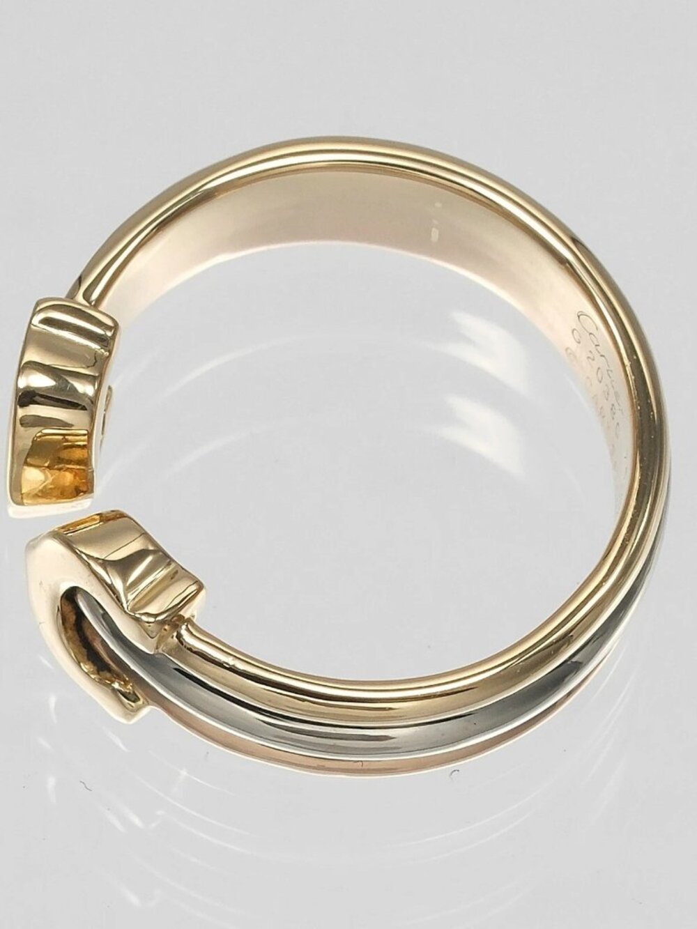 CARTIER 2C three color Ring K18 Gold (YGxPGxWG) #5.1(US Size) 4.83g Women - Picture 10 of 10